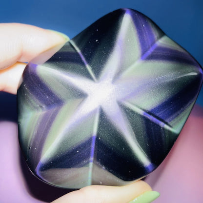 Rainbow Obsidian Star Medium Carving (Video)