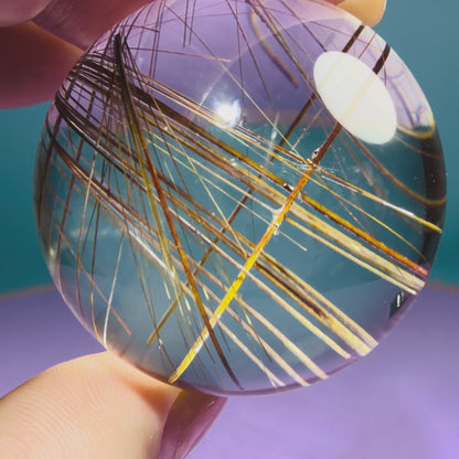 High Grade Gold Rutile Quartz Small Sphere