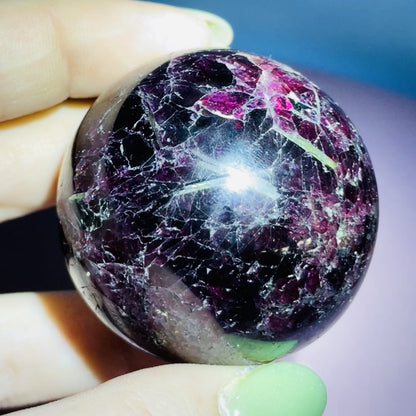 Almandine Garnet + Sillimanite Medium Sphere