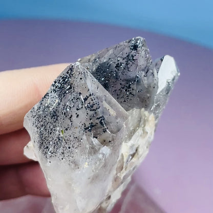 Quartz + Specular Hematite Small Cluster Specimen (Video)