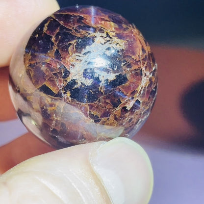 Asteriated Almandine 'Star Flash' Garnet Medium Sphere (Video)