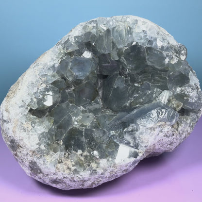 Celestite Large Cluster Geode