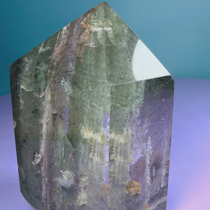 Green Amphibole Garden Quartz Chunky Medium Tower
