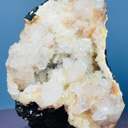 Peach Heulandite Cluster Geode Standing Medium Freeform