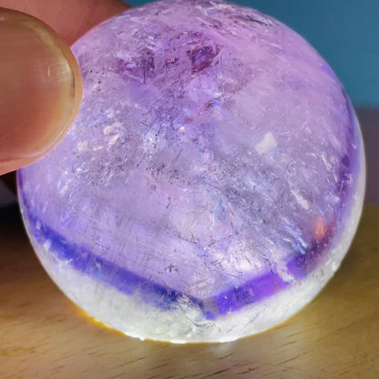 High Grade 'Trapiche' Phantom Amethyst Medium Sphere (Video)