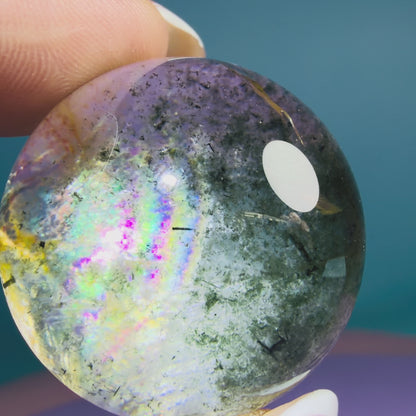 Rainbow Chlorite Garden Quartz Small Sphere