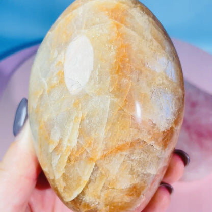 Peach Moonstone (Feldspar) Small Freeform (Video)