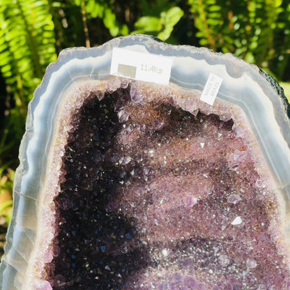 Dark Amethyst + UV Calcite Large Geode Cave (Video)