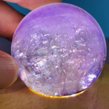 High Grade 'Trapiche' Phantom Amethyst Medium Sphere (Video)