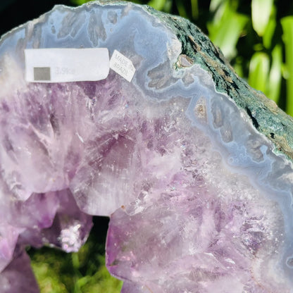 Amethyst Geode Ring XL Slab on Metal Stand (Video)