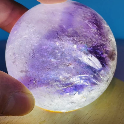 High Grade 'Trapiche' Phantom Amethyst Large Sphere (Video)