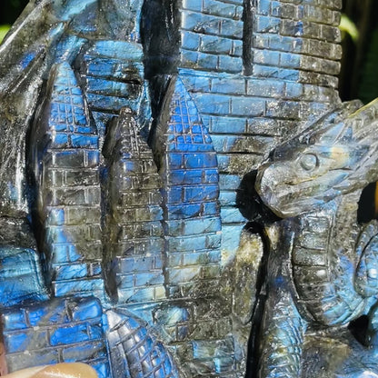 Labradorite Dragon Castle Large Carving