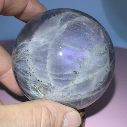 Purple Labradorite Large Sphere (Video)