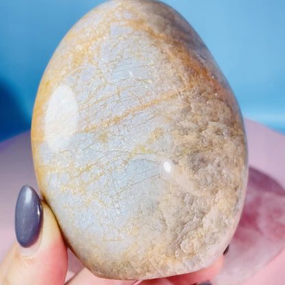Peach Moonstone (Feldspar) Medium Freeform (Video)