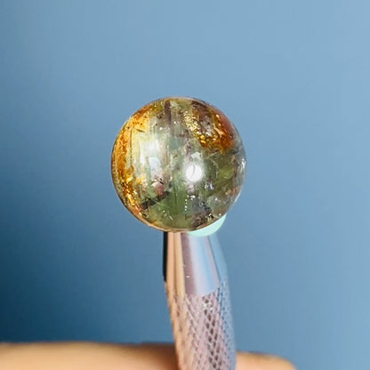 AAA Grade RARE Green Oligoclase + Arusha Sunstone Polished Mini Sphere (Video)