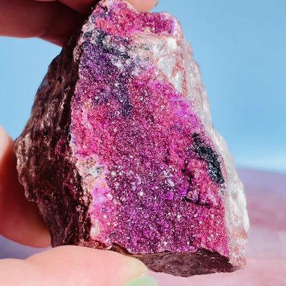 Cobaltocalcite 'Salrose' on Dolomite Raw Cluster Small Specimen (Video)