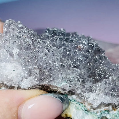 Sugar Amethyst with Chalcedony Small Cluster (Video)