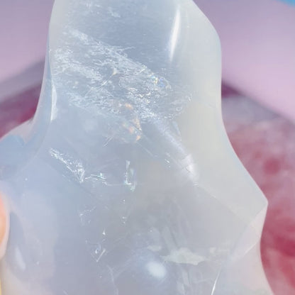 Blue Rose Quartz Medium Flame Freeform (Video)