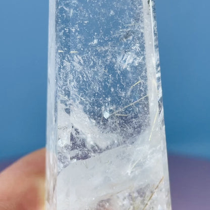 Rutilated Clear Quartz Small Obelisk Tower