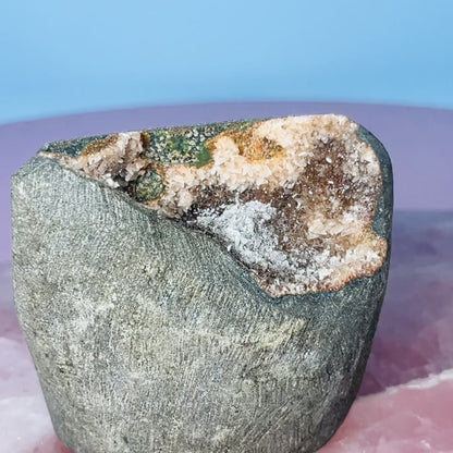 Mixed Zeolite Druzy Geode Small Standing Freeform