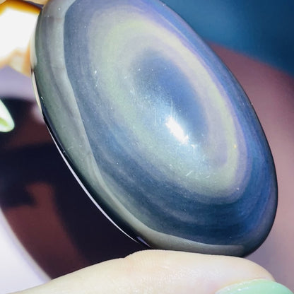 Rainbow Obsidian Palmstone (Video)