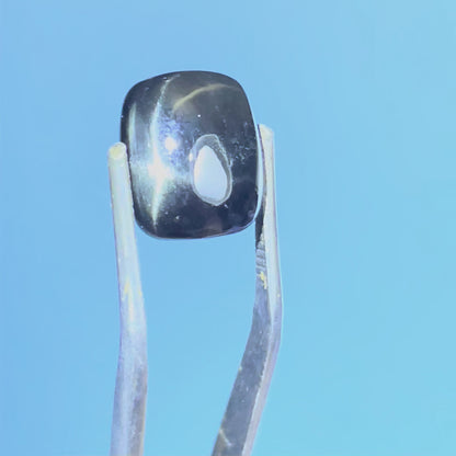 Black Star Diopside Polished Gemstone Cabochon (Video)