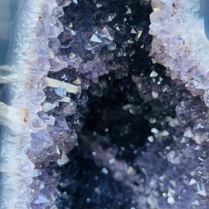 Dark Amethyst + UV Calcite Large Geode Cave (Video)