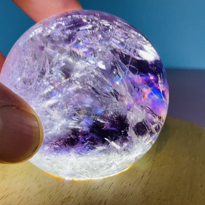 High Grade 'Trapiche' Phantom Amethyst Medium Sphere (Video)