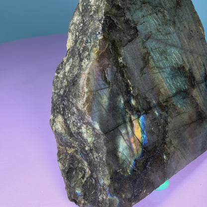 Labradorite Semi-Polished Medium Freeform (Video)