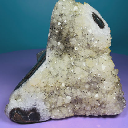 Citrine Medium Semi-Polished Cluster Freeform with Agate (Video)