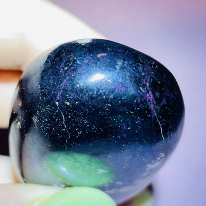 Rare Covellite Metallic Palmstone with Pink Fire Flash! (Video)