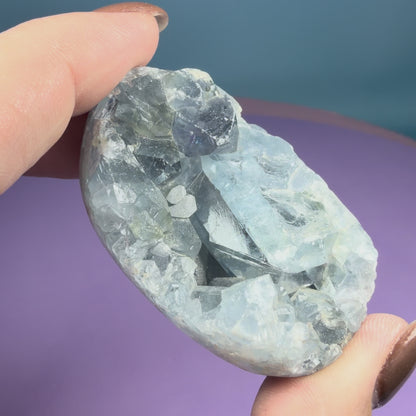 Celestite Small Semi-Polished Cluster Geode