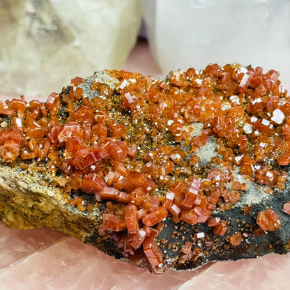 Vanadinite Medium Cluster Specimen G (VIDEO)