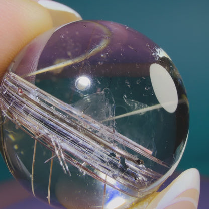 Silver Rutile Quartz Small Sphere