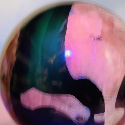 Volcanic Agate + Mangano Calcite UV Large Sphere