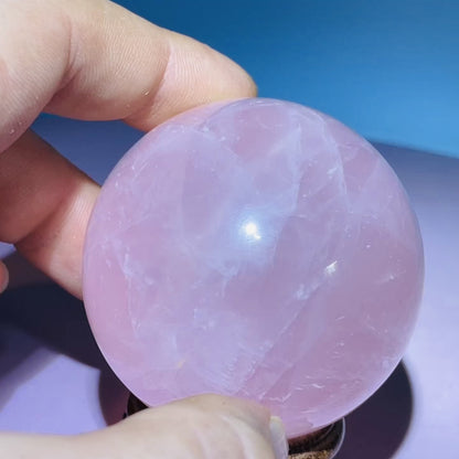 Rose Quartz Medium Sphere (Star Flash in Video!)