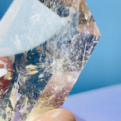 Rutilated Smoky Quartz Small Tower (Video)