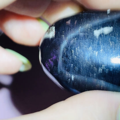 Rare Covellite Metallic Palmstone with Pink Fire Flash! (Video)