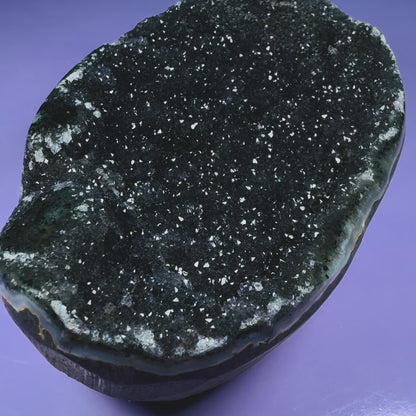 Amethyst Medium Cupcake Semi-Polished Cluster Freeform with Agate (Video)