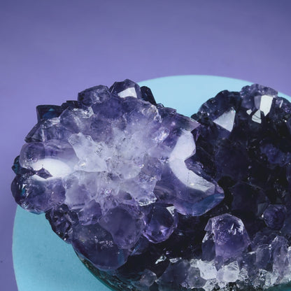Amethyst Small Semi-Polished Cluster with Agate (Video)