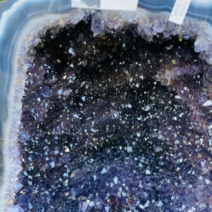 Dark Amethyst + UV Calcite Large Geode Cave (Video)