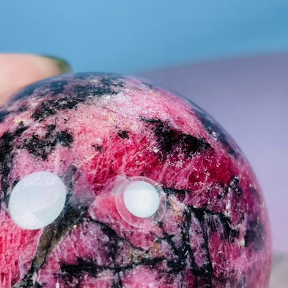 High Grade Rhodonite + Quartz Medium Sphere