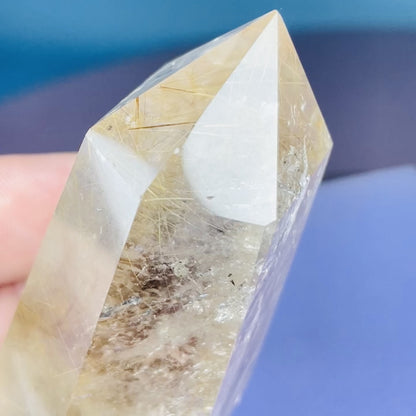 Rutilated Smoky Quartz Small Tower (Video)