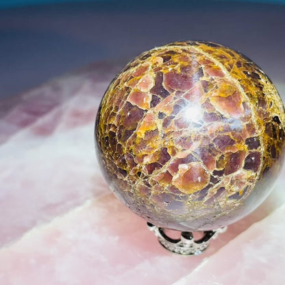 Asteriated Almandine 'Star Flash' Garnet Medium Sphere (Video)