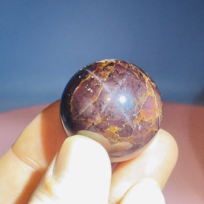 Asteriated Almandine 'Star Flash' Garnet Medium Sphere (Video)