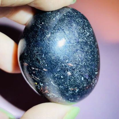 Rare Covellite Metallic Palmstone with Pink Fire Flash! (Video)