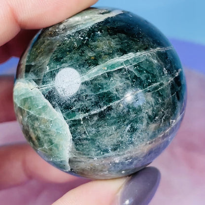 Green Apatite Medium Sphere (Video)
