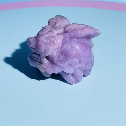 Purple Lepidolite Mica 'Pixiu' Dragon with Angel Wings Medium Carving