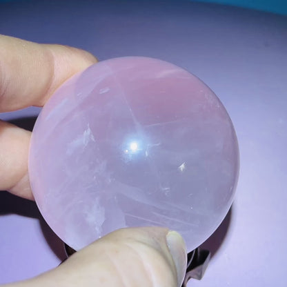 Rose Quartz Medium Sphere (Star Flash in Video!)