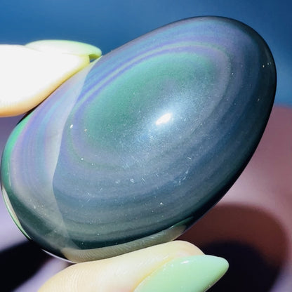 Rainbow Obsidian Palmstone (Video)